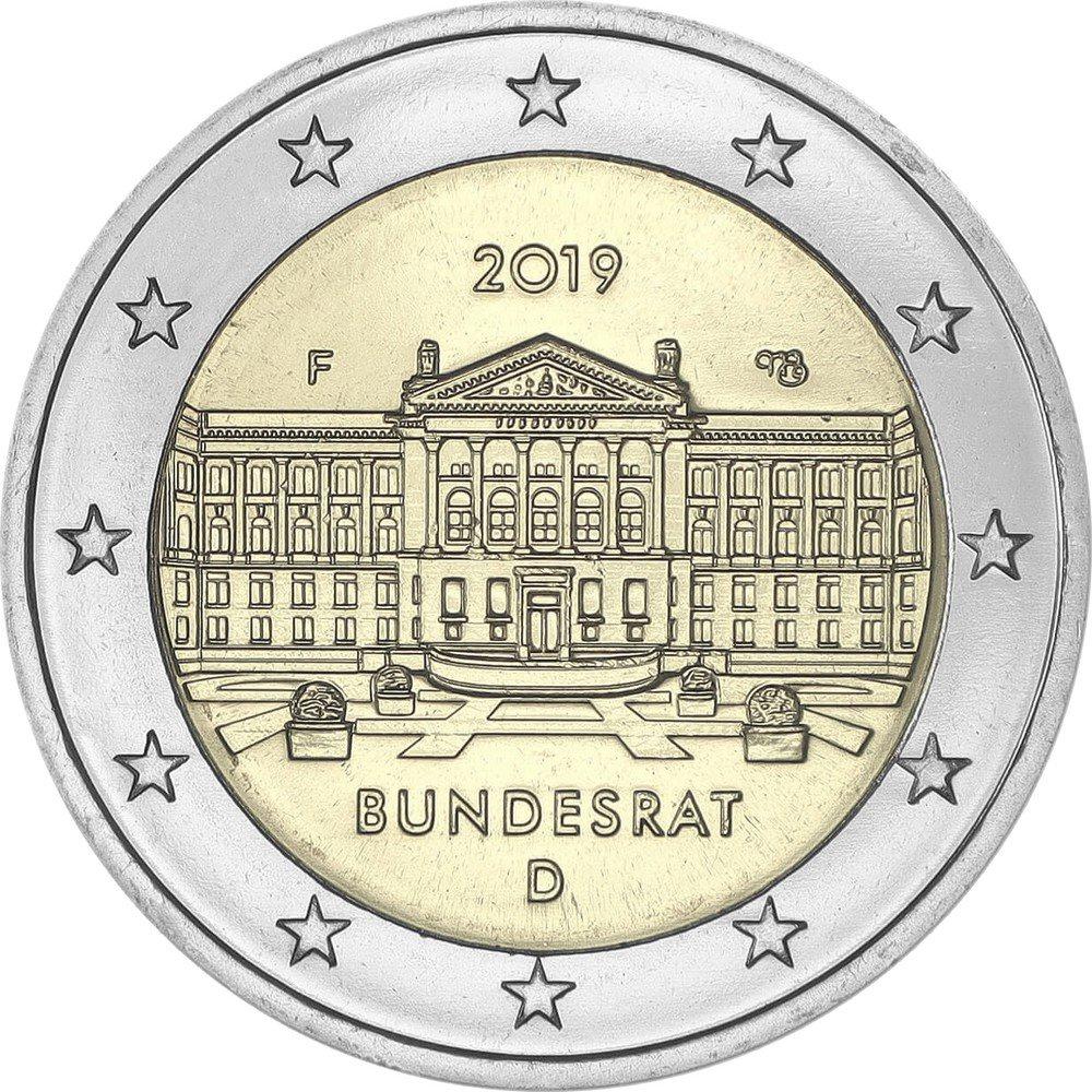 2 Euro Deutschland 2019 – 70 Jahre seit Verfassung von der deutschen Bundesrat