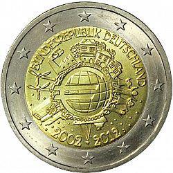 Vorderseite: 2 Euro Deutschland 2012 – 10. Jahrestag des Euro