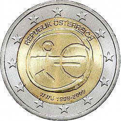 2 Euro Österreich 2009 – Zehn Jahre Wirtschafts- und Währungsunion