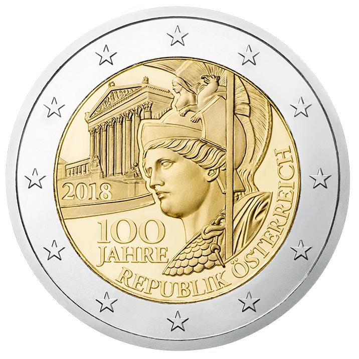 2 Euro Österreich 2018 – 100 Jahre der Österreichischen Republik