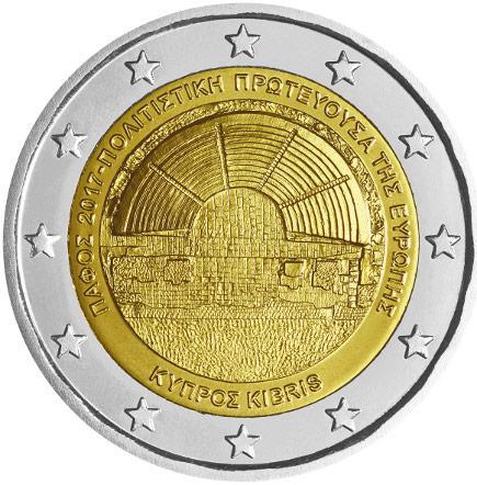 2 Euro Zypern 2017 – Paphos, Europäische Hauptstadt der Kultur 2017