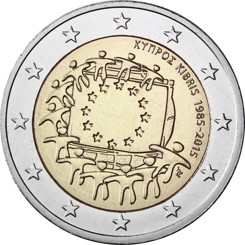 2 Euro Zypern 2015 – 30. Jahrestag der Flagge der Europäischen Union