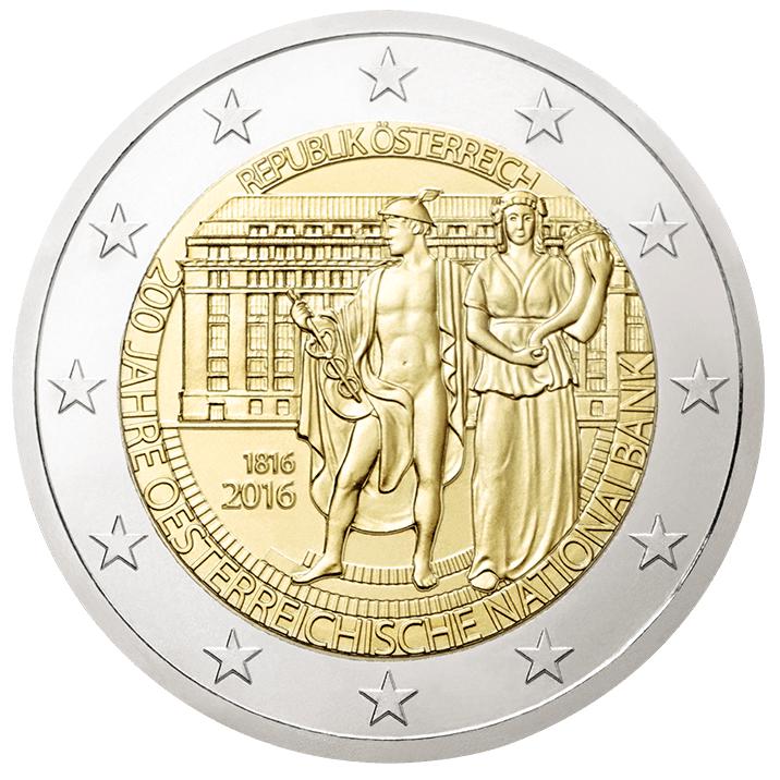 2 Euro Österreich 2016 – 200 Jahre Oesterreichische Nationalbank
