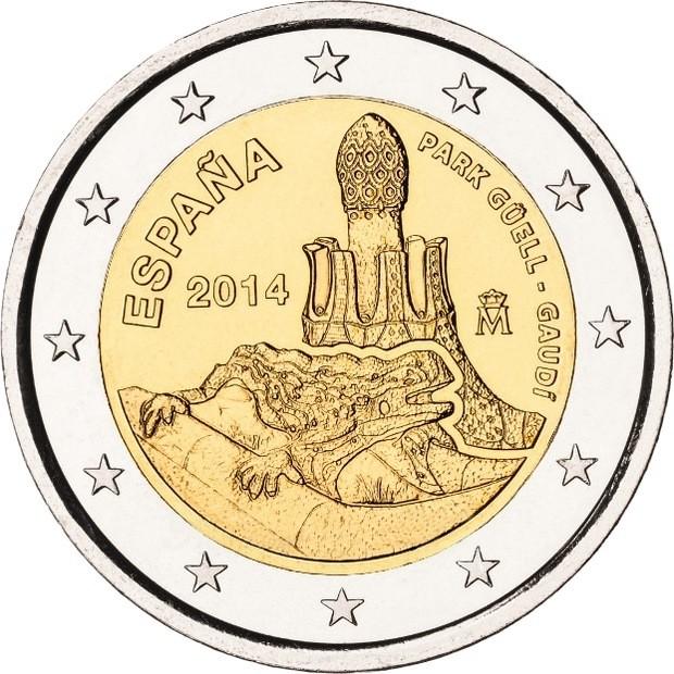 2 Euro Spanien 2014 – 5. Ausgabe der UNESCO-Welterbe-Serie: Park Güell
