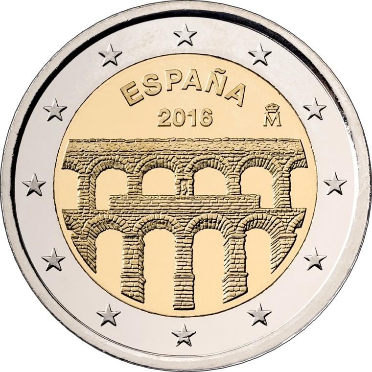 2 Euro Spanien 2016 – 7. Ausgabe der UNESCO-Welterbe-Serie: Aquädukt von Segovia