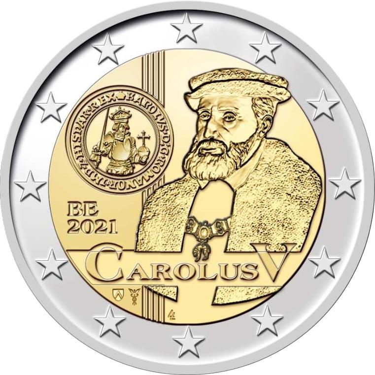 2 Euro Belgien 2021 – 500 Jahre seit issuance von der Carolus guilder