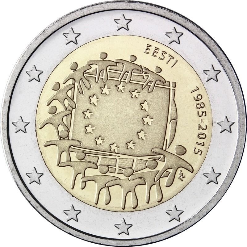 2 Euro Estland 2015 – 30. Jahrestag der Flagge der Europäischen Union