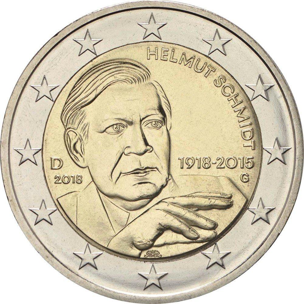 2 Euro Deutschland 2018 – 100 Jahre seit der Geburt von Helmut Schmidt