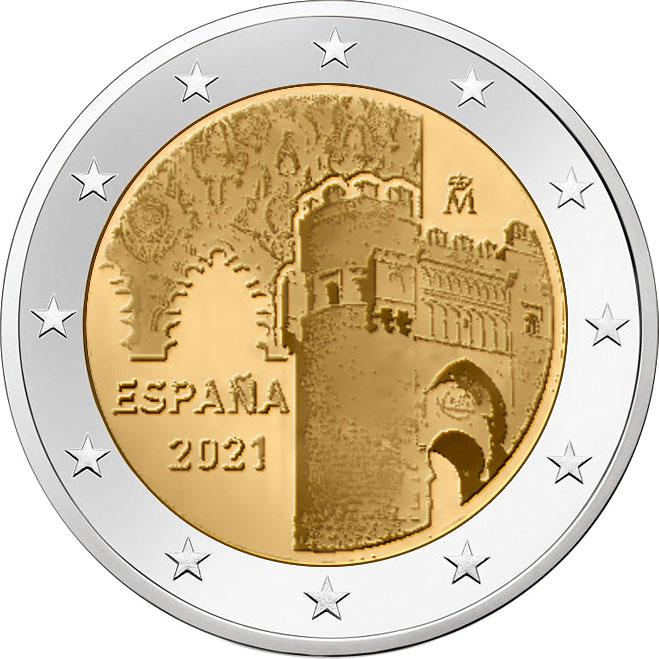 2 Euro Spanien 2021 – 12. Ausgabe der UNESCO-Welterbe-Serie: historische Stadt Toledo